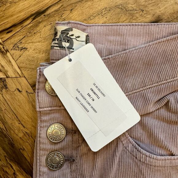 NEW Free People Sun Chaser Corduroy Skinny Jeans in Lavender, Sample - Picture 2 of 3